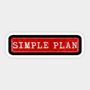 vintage retro plate Simple Plan Sticker